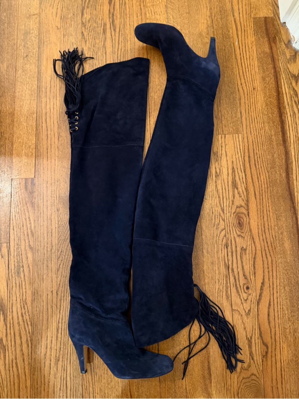 Chloe Navy Knee-High Boots